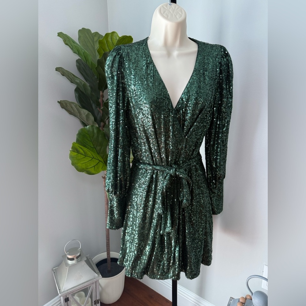 Gianni Bini Sparkling Emerald Mini Dress